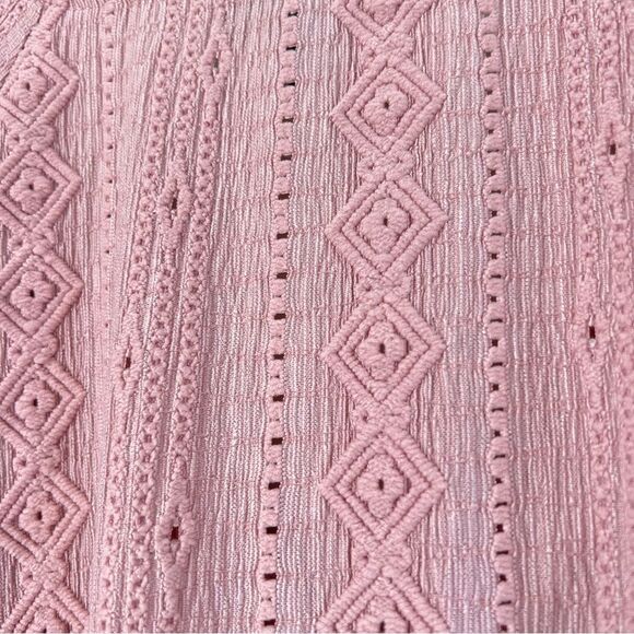 Frye Blush Pink Textured Long Puff Sleeve Western Cottagecore Blouse SZ XL - Picture 11 of 13